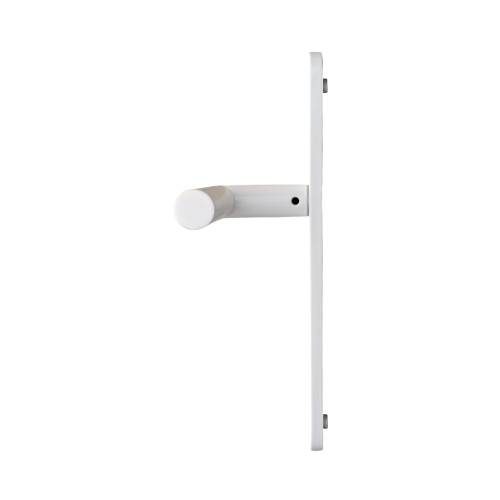 2 poignées de porte à cylindre EDISON, réhaussée côté extérieur, Aluminium blanc mat entraxe 195 mm