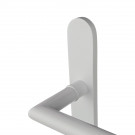 2 poignées de porte à cylindre EDISON, réhaussée côté extérieur, Aluminium blanc mat entraxe 195 mm