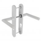 2 poignées de porte à cylindre EDISON, réhaussée côté extérieur, Aluminium blanc mat entraxe 195 mm