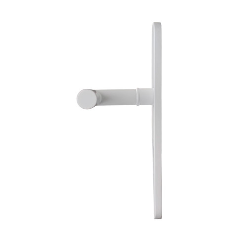 2 poignées de porte à cylindre EDISON, réhaussée côté extérieur, Aluminium blanc mat entraxe 195 mm