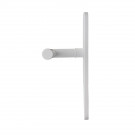 2 poignées de porte à cylindre EDISON, réhaussée côté extérieur, Aluminium blanc mat entraxe 195 mm