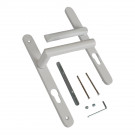 2 poignées de porte d'entrée EDISON, Saillie réduite côté extérieur, Aluminium blanc mat entraxe 195 mm
