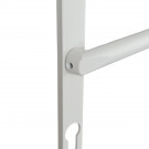 2 poignées de porte d'entrée EDISON, Saillie réduite côté extérieur, Aluminium blanc mat entraxe 195 mm