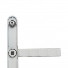 2 poignées de porte d'entrée EDISON, Saillie réduite côté extérieur, Aluminium blanc mat entraxe 195 mm
