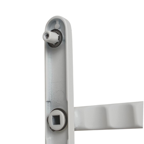 2 poignées de porte d'entrée EDISON, Saillie réduite côté extérieur, Aluminium blanc mat entraxe 195 mm