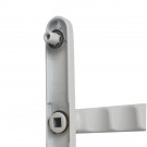 2 poignées de porte d'entrée EDISON, Saillie réduite côté extérieur, Aluminium blanc mat entraxe 195 mm