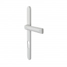 2 poignées de porte d'entrée EDISON, Saillie réduite côté extérieur, Aluminium blanc mat entraxe 195 mm