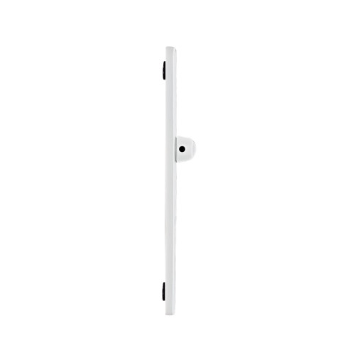 2 poignées de porte d'entrée EDISON, Saillie réduite côté extérieur, Aluminium blanc mat entraxe 195 mm