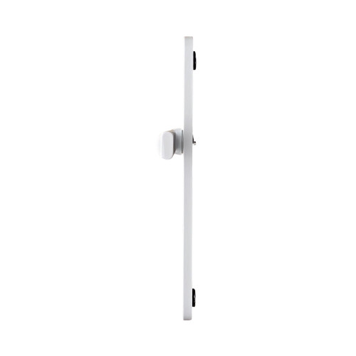 2 poignées de porte d'entrée EDISON, Saillie réduite côté extérieur, Aluminium blanc mat entraxe 195 mm