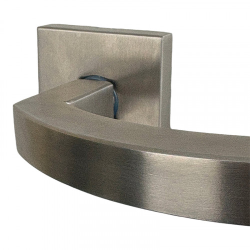 2 poignées de porte ORION, Rosace carrée, Contemporain, Inox 304 AISI mat