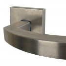 2 poignées de porte ORION, Rosace carrée, Contemporain, Inox 304 AISI mat