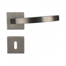 2 poignées de porte ORION, Rosace carrée, Contemporain, Inox 304 AISI mat