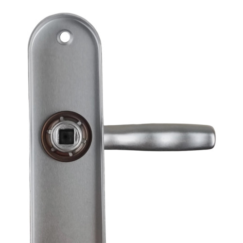 2 poignées de porte SAN FRANCISCO, Aluminium anodisé argent F1 entraxe 165 mm