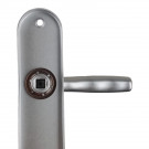 2 poignées de porte SAN FRANCISCO, Aluminium anodisé argent F1 entraxe 165 mm