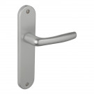 2 poignées de porte SAN FRANCISCO, Aluminium anodisé argent F1 entraxe 165 mm