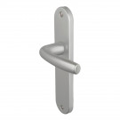 2 poignées de porte SAN FRANCISCO, Aluminium anodisé argent F1 entraxe 165 mm