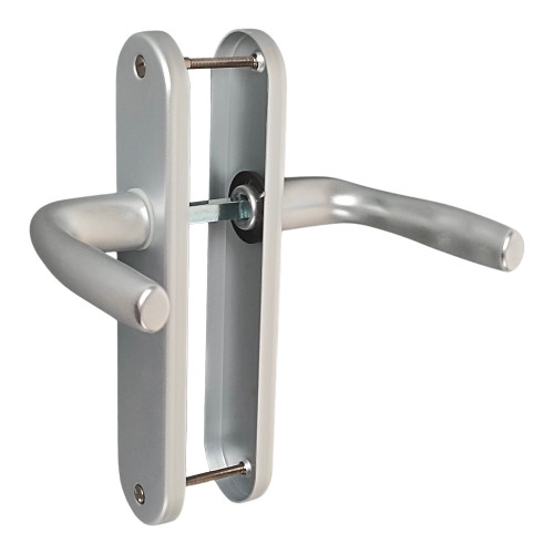 2 poignées de porte SAN FRANCISCO, Aluminium anodisé argent F1 entraxe 165 mm