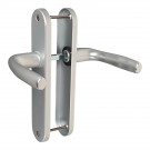 2 poignées de porte SAN FRANCISCO, Aluminium anodisé argent F1 entraxe 165 mm