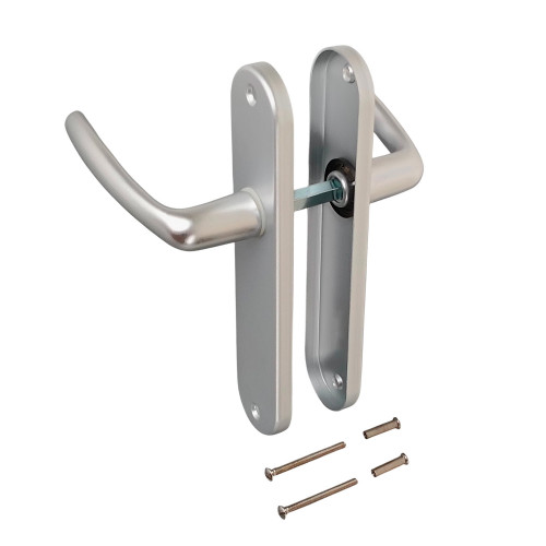 2 poignées de porte SAN FRANCISCO, Aluminium anodisé argent F1 entraxe 165 mm