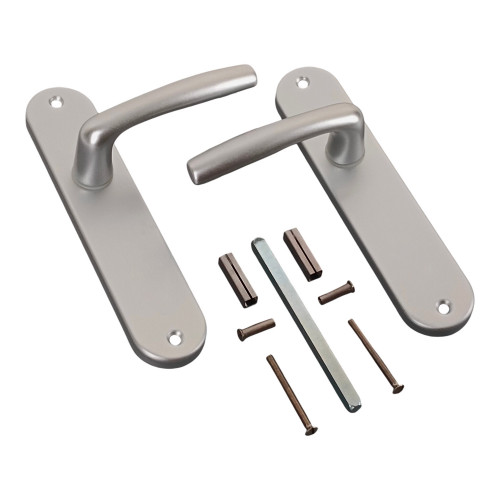 2 poignées de porte SAN FRANCISCO, Aluminium anodisé argent F1 entraxe 165 mm