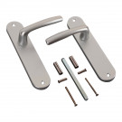2 poignées de porte SAN FRANCISCO, Aluminium anodisé argent F1 entraxe 165 mm