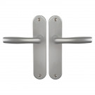 2 poignées de porte SAN FRANCISCO, Aluminium anodisé argent F1 entraxe 165 mm