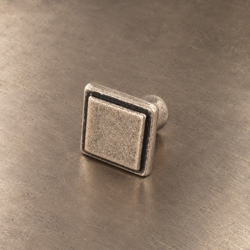 Bouton de meuble SOUPIR, Zamak vieil argent 26x20mm