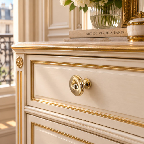 Bouton de meuble RENAISSANCE, laiton poli Ø25 | Classique Chic
