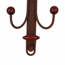 Porte-manteau mural MACAO, Plaque en fer rouille, 4 têtes en bois