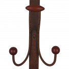 Porte-manteau mural MACAO, Plaque en fer rouille, 4 têtes en bois