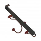 Porte-manteau mural MACAO, Plaque en fer rouille, 4 têtes en bois
