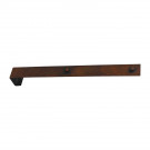 Porte-manteau mural MACAO, Plaque en fer rouille, 4 têtes en bois