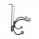 Porte-manteau mural GASCOGNE, Plaque en fer patiné, 2 têtes en bois