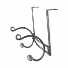 Porte-manteau mural GASCOGNE, Plaque en fer patiné, 2 têtes en bois