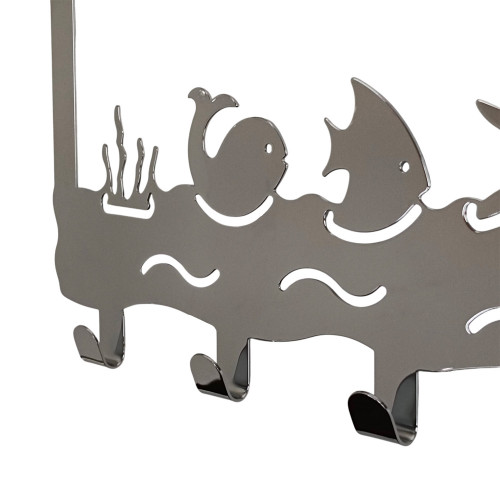 Porte-manteau mural SILHOUETTE, Zamak chrome brillant, 5 têtes