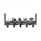 Porte-manteau mural SILHOUETTE, Zamak chrome brillant, 5 têtes