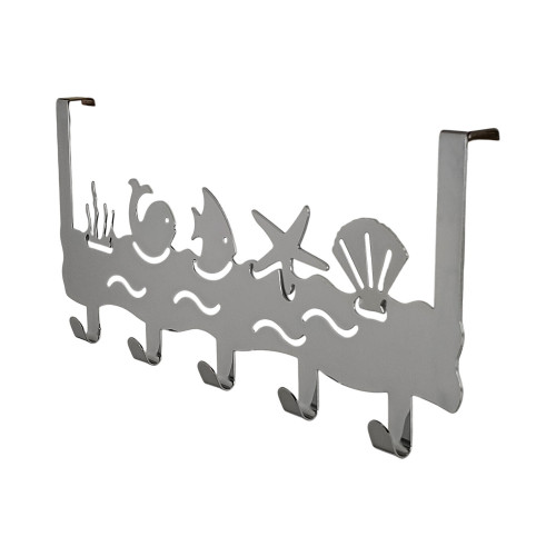 Porte-manteau mural SILHOUETTE, Zamak chrome brillant, 5 têtes