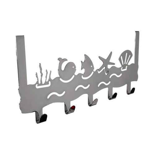 Porte-manteau mural SILHOUETTE, Zamak chrome brillant, 5 têtes