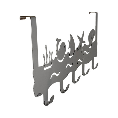 Porte-manteau mural SILHOUETTE, Zamak chrome brillant, 5 têtes