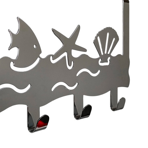 Porte-manteau mural SILHOUETTE, Zamak chrome brillant, 5 têtes