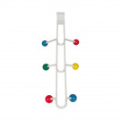 Porte-manteau à suspendre FAMILY, Plaque en fer blanc, 6 têtes en bois multicolores