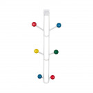Porte-manteau à suspendre FAMILY, Plaque en fer blanc, 6 têtes en bois multicolores