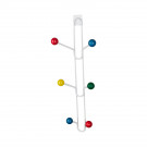 Porte-manteau à suspendre FAMILY, Plaque en fer blanc, 6 têtes en bois multicolores