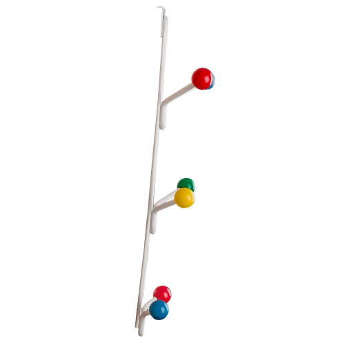 Porte-manteau à suspendre FAMILY, Plaque en fer blanc, 6 têtes en bois multicolores