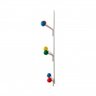 Porte-manteau à suspendre FAMILY, Plaque en fer blanc, 6 têtes en bois multicolores