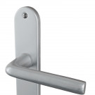2 poignées de porte TIGNES, Aluminium anodisé argent F1 entraxe 195 mm