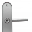 2 poignées de porte TIGNES, Aluminium anodisé argent F1 entraxe 195 mm