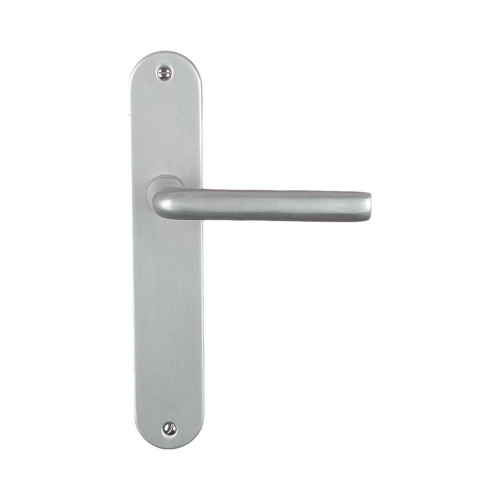2 poignées de porte TIGNES, Aluminium anodisé argent F1 entraxe 195 mm
