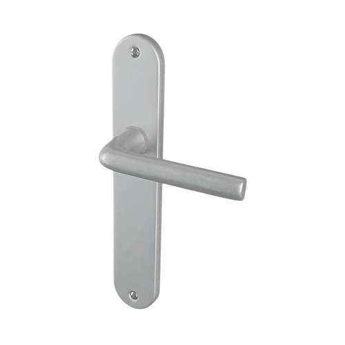 2 poignées de porte TIGNES, Aluminium anodisé argent F1 entraxe 195 mm