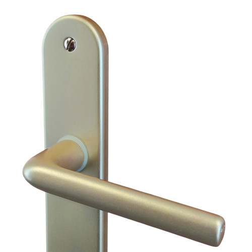 2 poignées de porte TIGNES, Aluminium anodisé doré F2 entraxe 195 mm